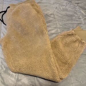 Forever 21 Tan Sherpa Joggers